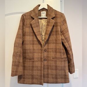 Abercrombie & Fitch Brown Plaid Blazer